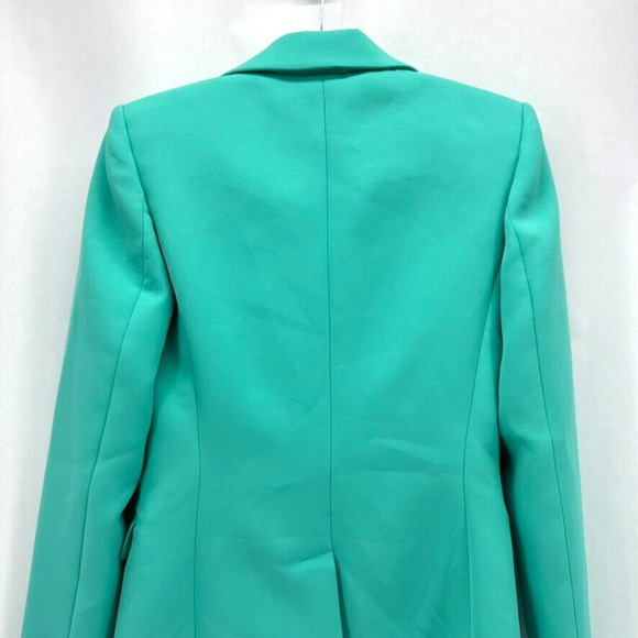 Aknvas Arken Double Breast Blazer Button Size XS Teal Glam Modern Capsule NWOT - Picture 7 of 10